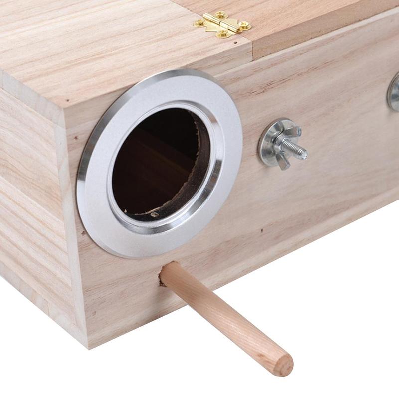 Wood Parrot Breeding Box Bird House Nest Breeding Decorative Pet Decoration Home Balcony Cages Accessories N0W8