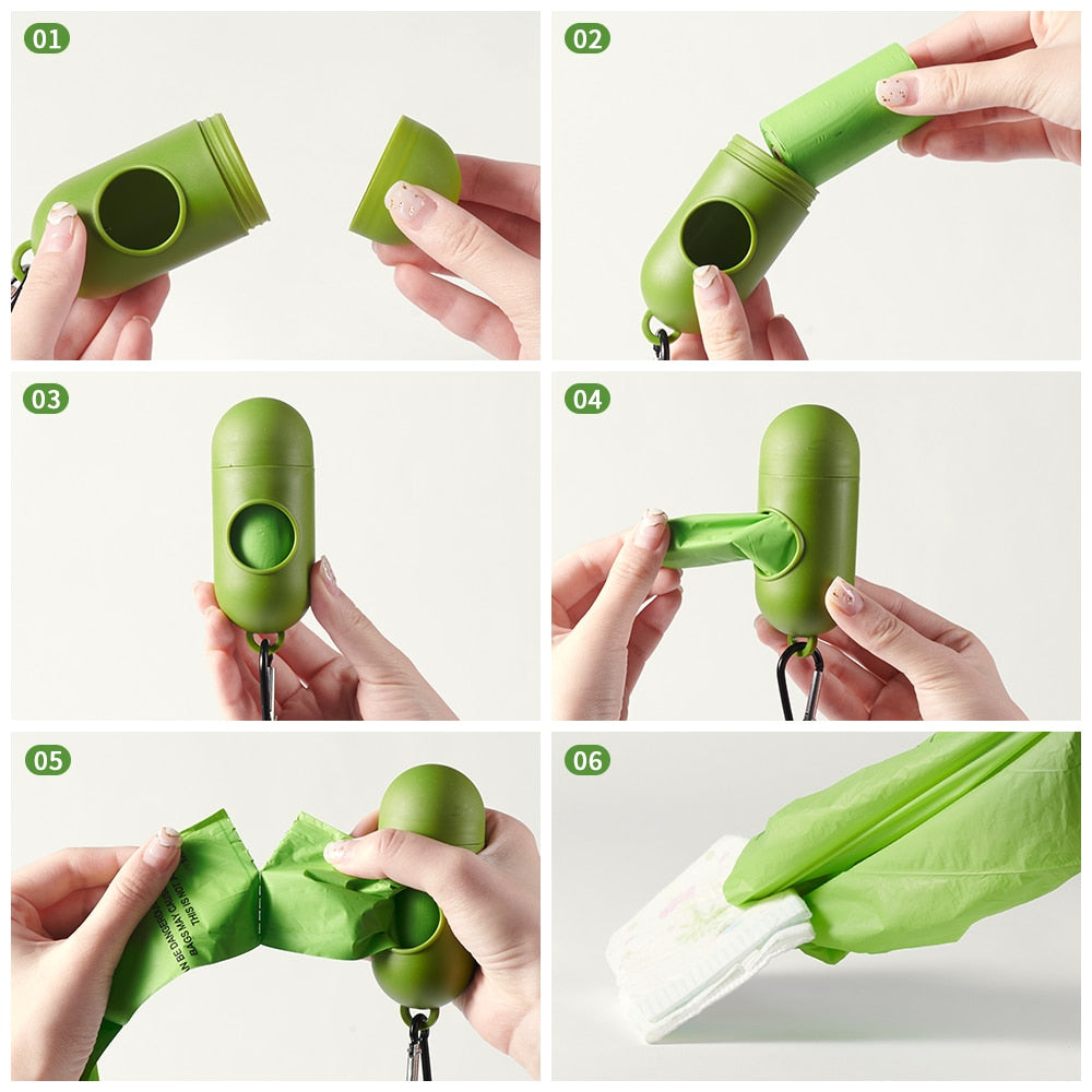 Degradable Corn Starch Pet Baby Garbage Bag Disposal Bags Portable Nappy Garbage Bag Refillable Bin Box Case Eco friendly