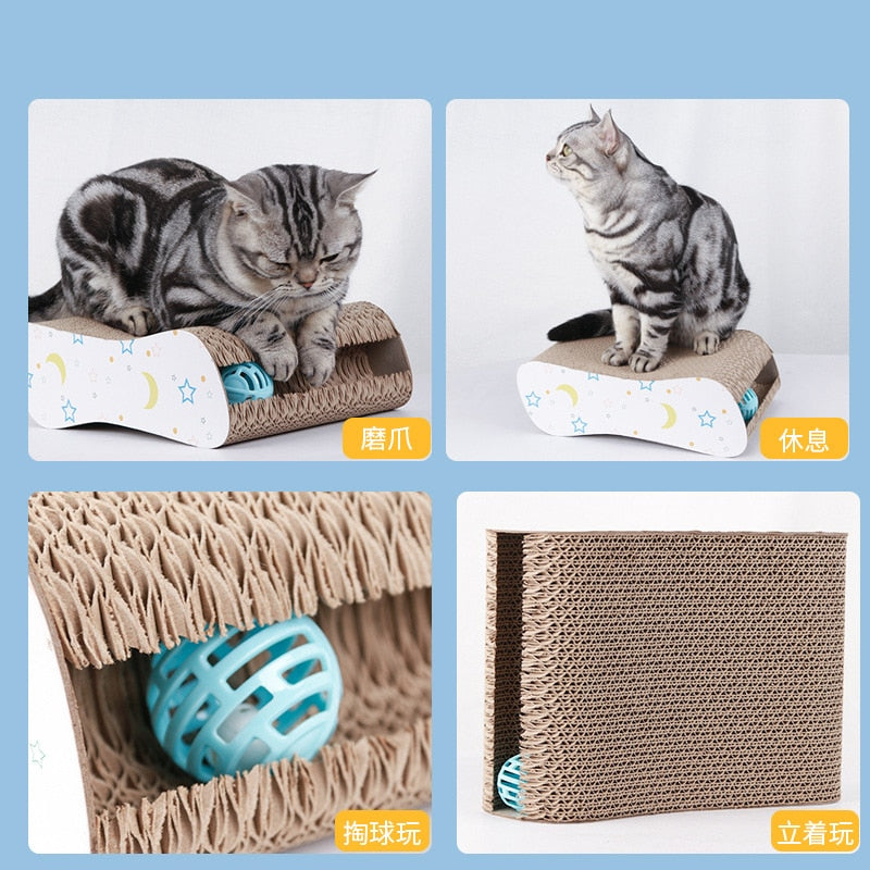 Cat Scratch Board Pad Grinding Nails Interactive Protecting Furniture Pet Toy Corrugated Large Size Catw Scratcher Toy Cardboard