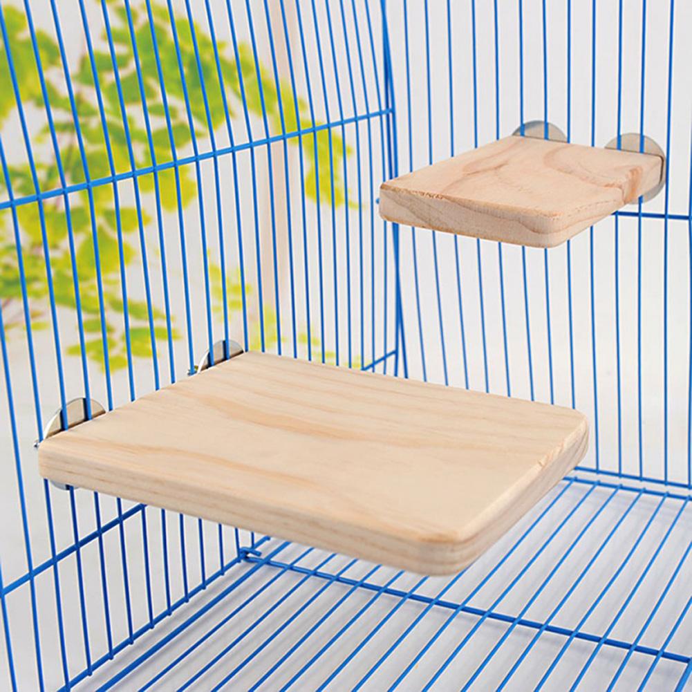 1pc Wooden Chinchilla Hamster Springboard Platform Squirrel Parrot Bird Standing Platform Wooden Pet Toy For Hamster Pet Parrot