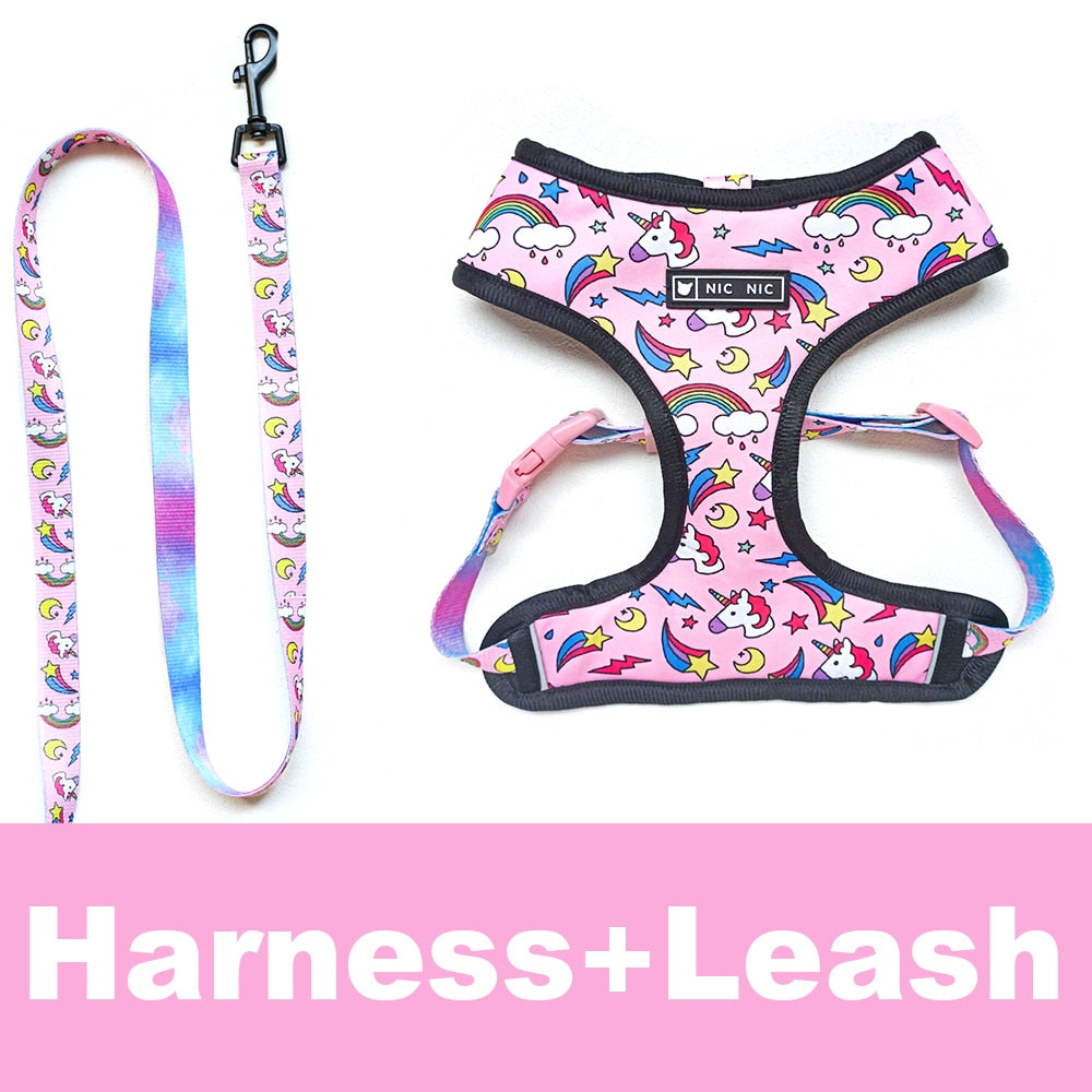 Pug Small Dog Harness No Pull Dog Vest Harness for Small Medium Dogs Breathable Pets Puppy French Bulldog Dog Harness Leash Set