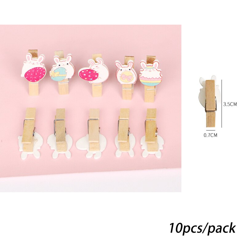 1SET Easter Decorations Rabbit Candy Package Biscuits Bag Box Stickers Wood Clips Kids Gift Birthday Party Home DIY Supplies