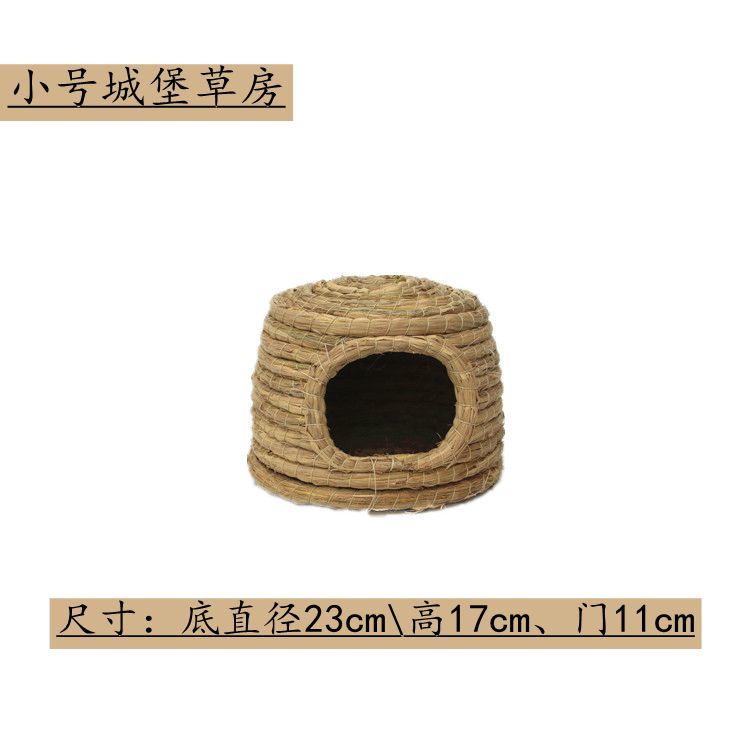 Small Pet Supplies Drop Ear Rabbit Nest Warm Grass Nest Guinea Pig Nest Dutch Pig Pet Products Hand Woven Castle Grass House