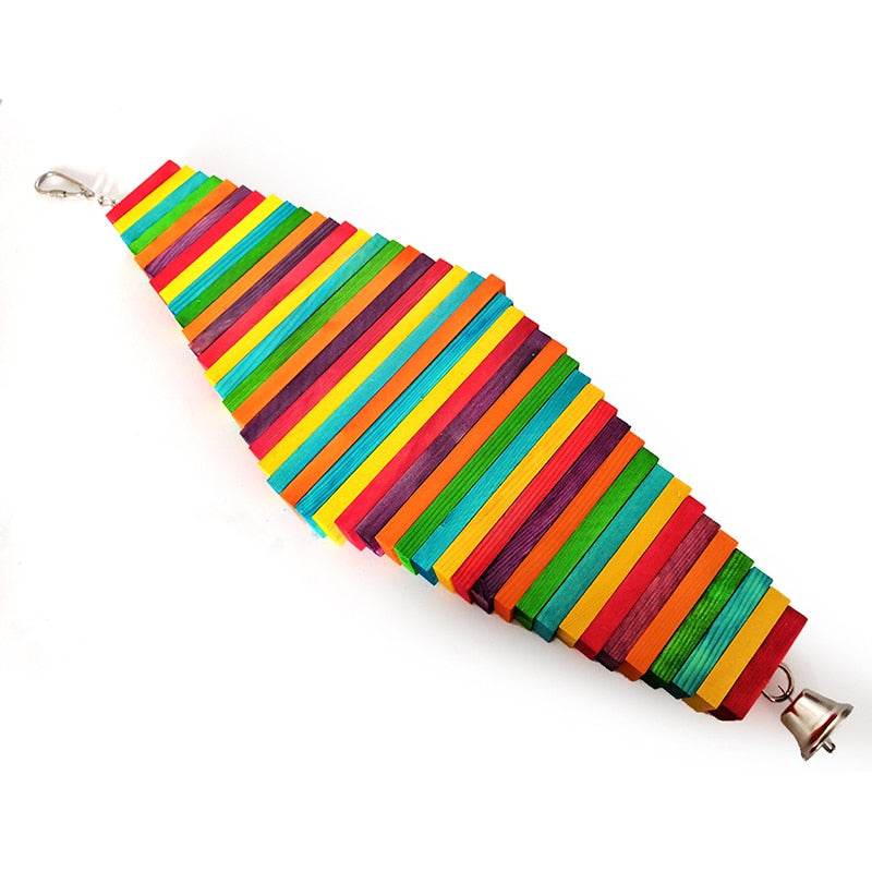 1pc Pet Parrot Toys Wooden Durable Birds Chew Toys Large Colorful Toys for Parrot Macaw Pet Bird Swing Toy Pets Accessories