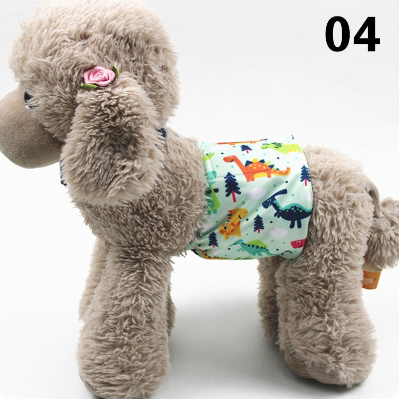 Adjustable Cartoon Animals Pet Dog Diapers Washable Males Absorbent for Dog Reusable Pet Panties Shorts Physiological Pants