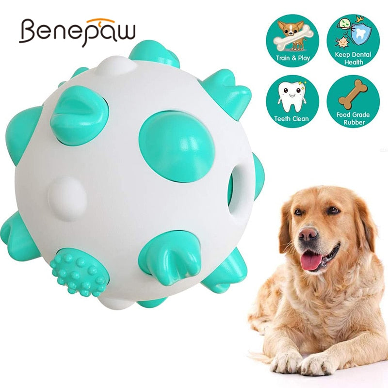 Benepaw Bite Resistant IQ Treat Dog Ball Interactive Food Dispensing Pet Chew Toys For Small Medium Large Dogs Teeth Cleaning