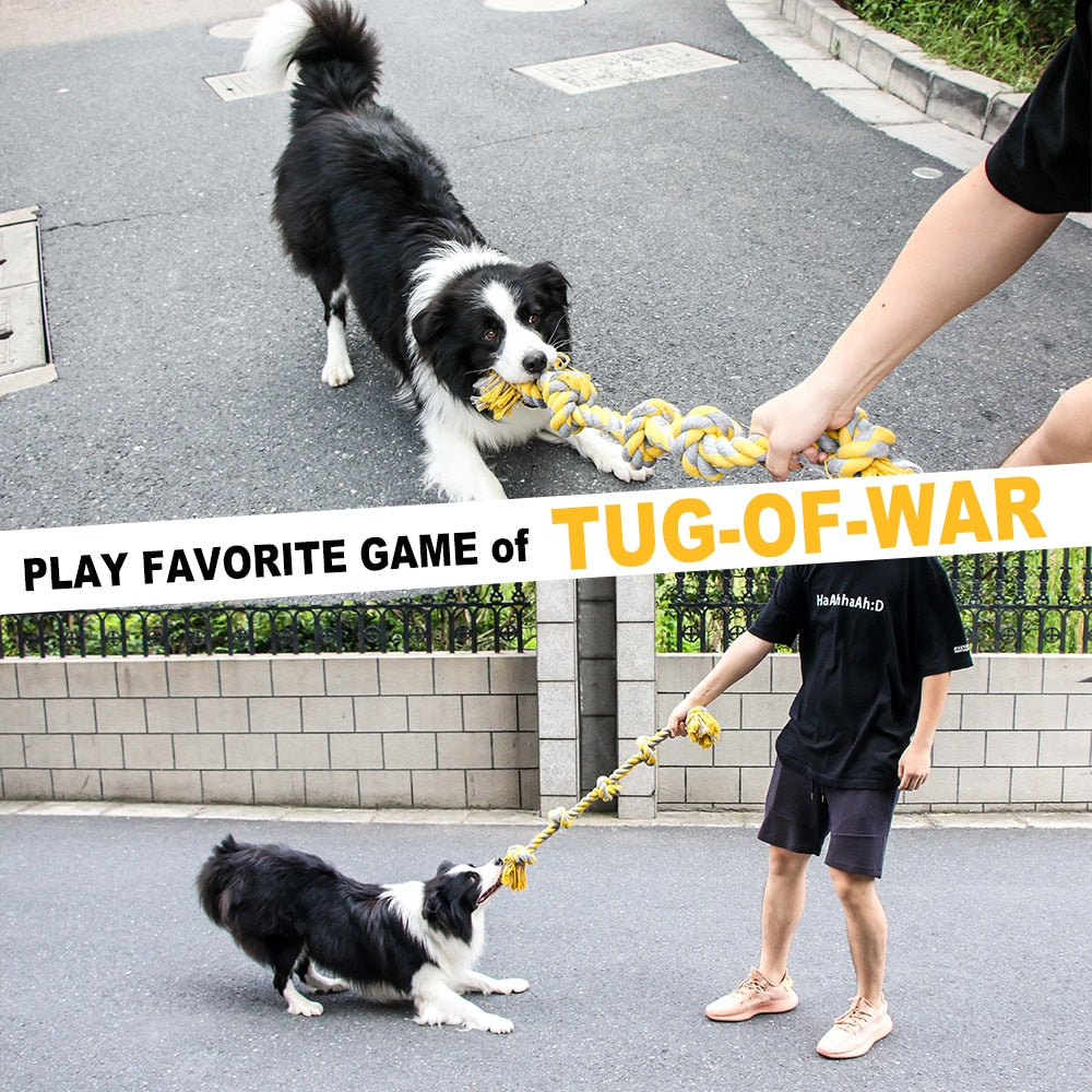 80cm Big Dog Toys for Large Dogs Aggressive Chewers Cotton Rope Interactive Toys for Pet Dog Accessories Toothbrush Training