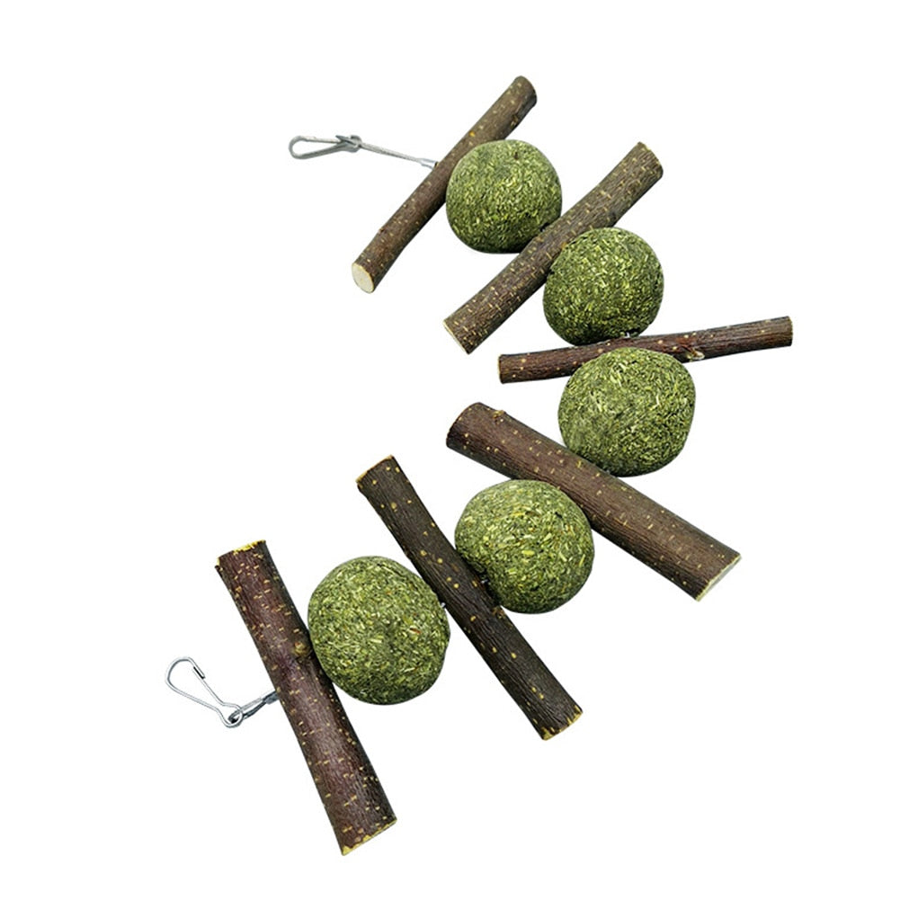 New Guinea Pig Bite Grind Teeth Toys Small Pets Rabbit Hamster Chinchilla Pet Grass Ball Branch Molar Chew Play Teething Toy