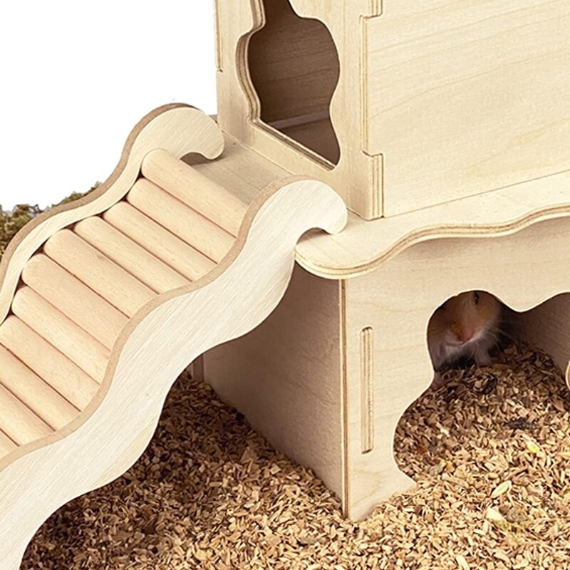 Hamster Climbing Ladder Wooden Bridge Small Pet Chew Toys Cage Decor Accessories