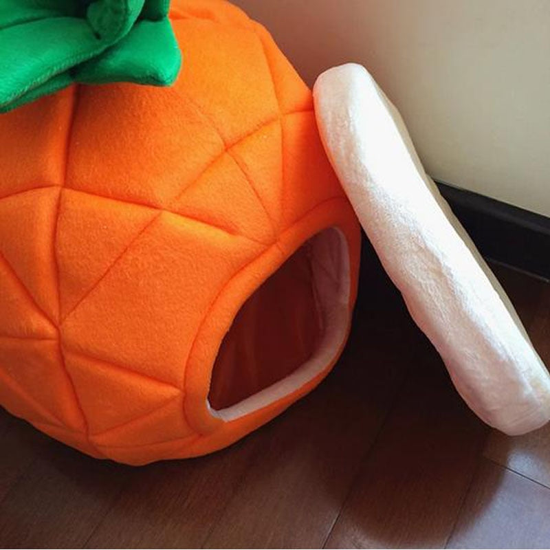 Pet Dog Pineapple House Kennel Winter Warm Nest Soft Foldable Sleeping Mat Mat Quality Cotton Cat Bed Puppy House New