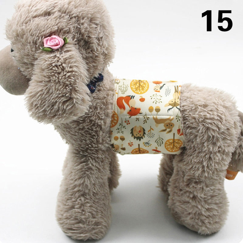 Adjustable Cartoon Animals Pet Dog Diapers Washable Males Absorbent for Dog Reusable Pet Panties Shorts Physiological Pants