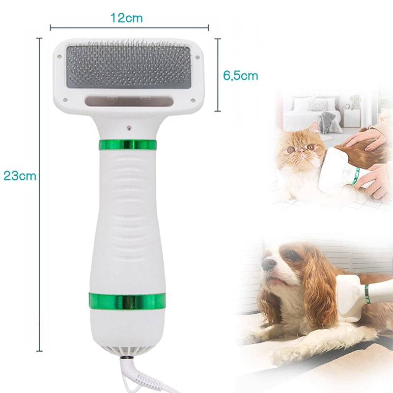 Pet Hair Dryer Portable 2 in 1 Dog Hair Dryer Home Pet Grooming Cat Hair Comb Dog Fur Blower Adjustable Temperature Pet Brush