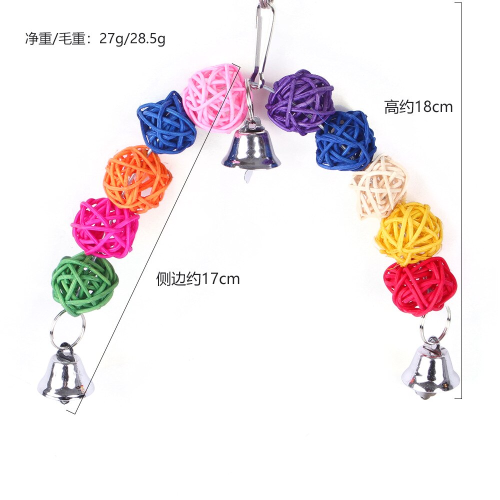 Parrot Bird Toys Accessories Articles Parakeet Cockatiels Bite Chew Toy For Parrot Training Budgie Toy Swing Ball Bell Standing