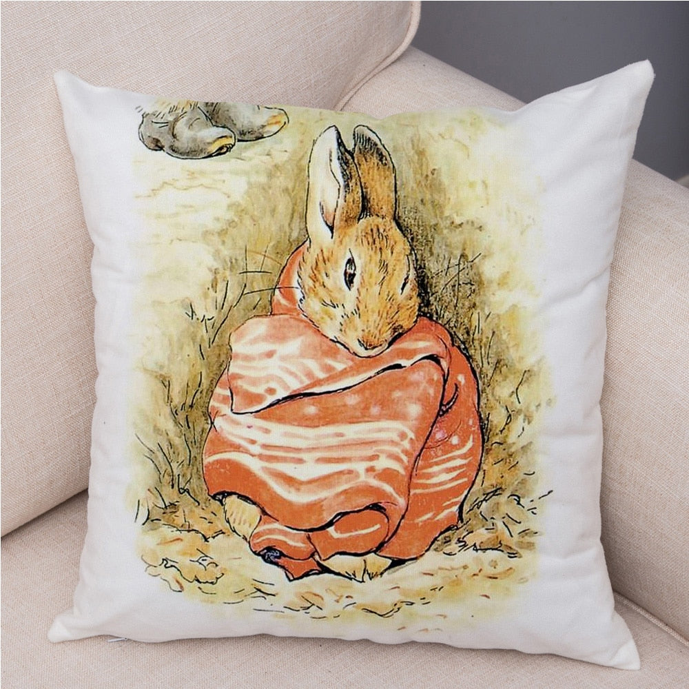 Cute Cartoon Rabbit Soft Plush Cushion Cover for Sofa Home Children Room Decor Fairy Tale Animal Pillowcase Pillow Case Covers