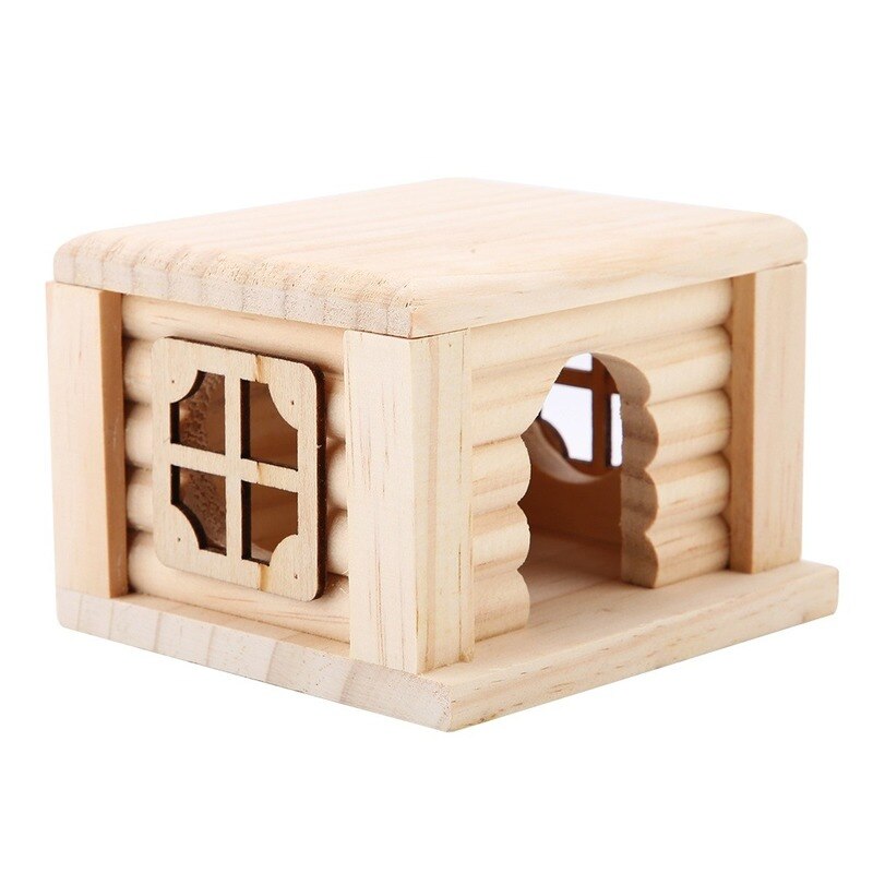 Pet Hamster Wooden House Hut Small Animal Rabbit Mouse Hideout Cage Gerbil Chalet Mice Room Nest Hamster Cage toy Supplies
