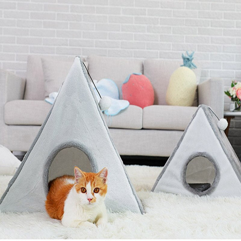 Cat Nest Breathable Four Seasons Cat House Round Removable Washable Zipper Closed Training Toy Cat Tunnel Donut Cat House