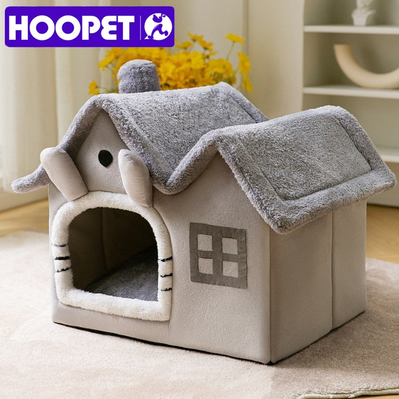 HOOPET New Style Dog House Double Roof Animal Shape House for Cats Small Dogs Pet Comfortable Sleeping Bed Cat Nest Bed Supplies