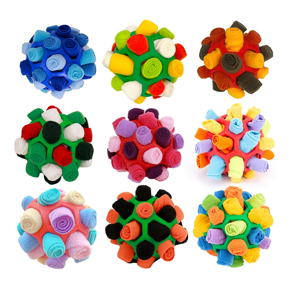 Dog Sniffing Ball Puzzle Interactive Toy Portable Pet Snuffle Ball Encourage Training Educational Pet Slow Feeder Dispensing Toy