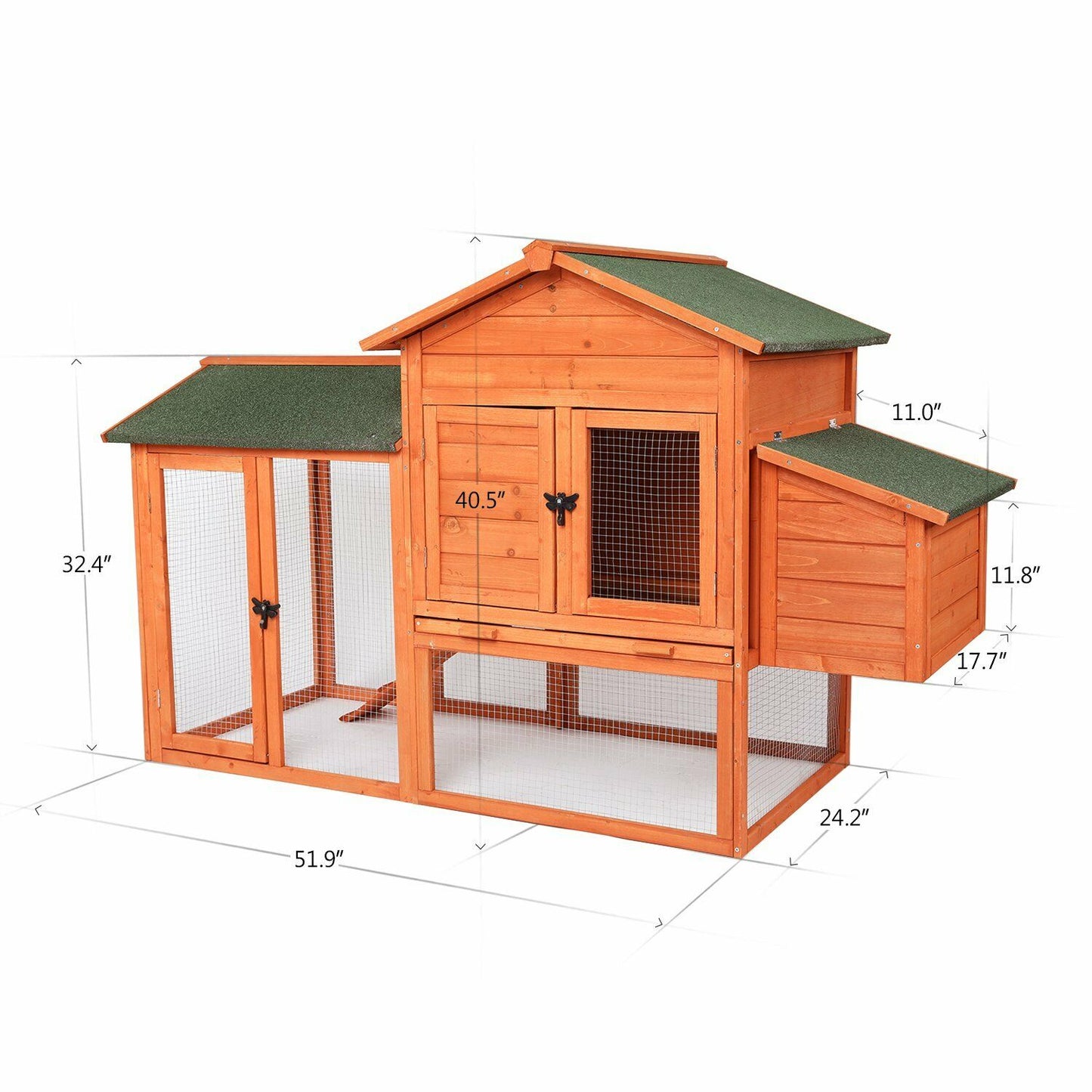 Wooden Rabbit Hutch Chicken Coop Pet House Small Animal Bunny Cage Waterproof