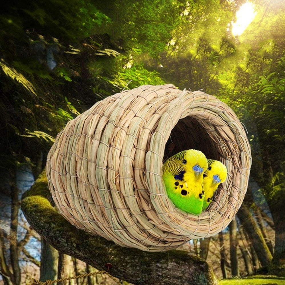 1PC Parrot Nest Straw Bird Nest Natural Handmade Warm Pigeon House Bedroom Courtyard Bird Cages Supplies Bird Cage Accessories