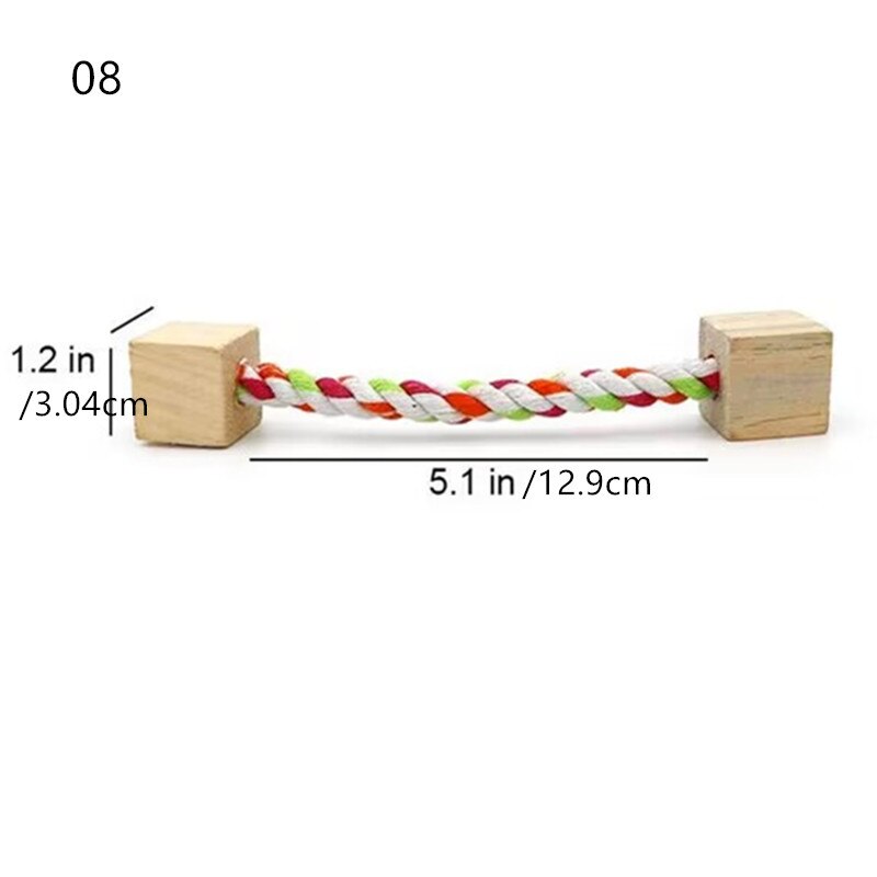 Cute Rabbit Roller Toys Natural Wooden Pine Dumbells Unicycle Bell Chew Toys for Guinea Pigs Rat Small Pet Molars Supplies