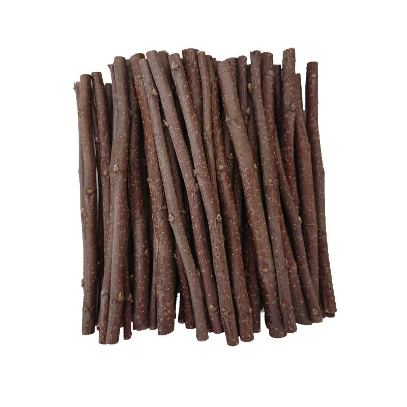 100/500G Rabbit Chew Sticks Natural Apple Tree Branch Molars Teeth Clean Bite Toys for Guinea Pigs Hamster Chinchillas Rabbit