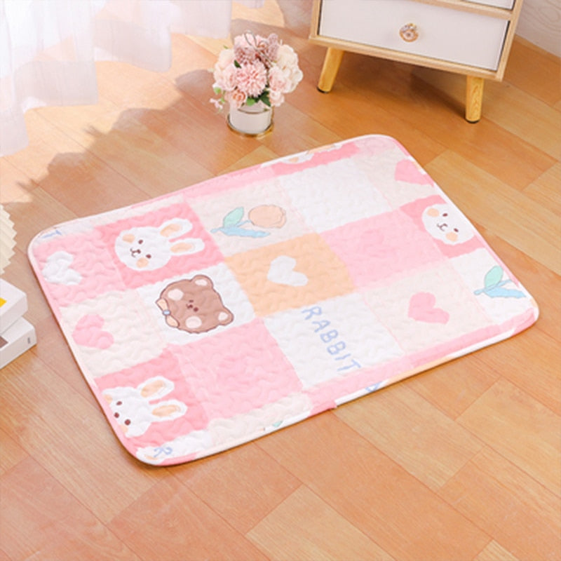 Pet Cute Multi-pattern Cage Mat Rabbit Rest Pad Guinea Pig Floor Mat Cat Non-slip Re-washable Pad Small Animal Summer Supplies