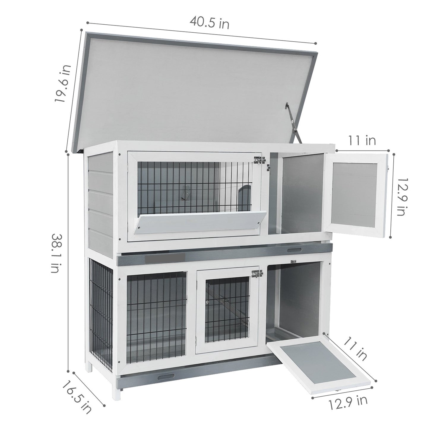 Wooden Rabbit Hutch Chicken Coop Pet House Small Animal Bunny Cage Waterproof