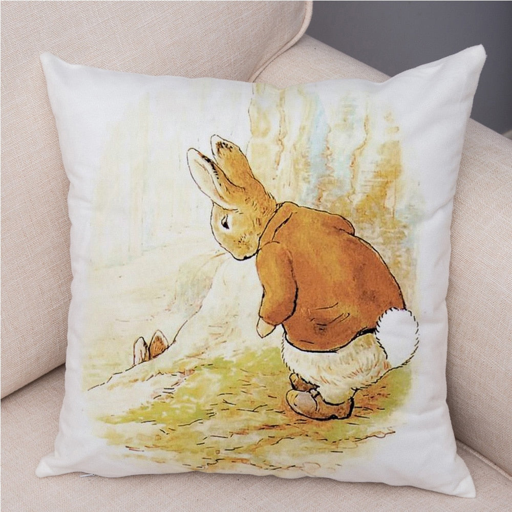 Cute Cartoon Rabbit Soft Plush Cushion Cover for Sofa Home Children Room Decor Fairy Tale Animal Pillowcase Pillow Case Covers