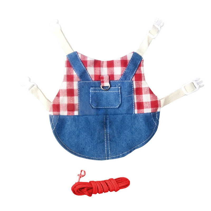 Cute Bunny Pet Vest Accessories Outdoor Leash Rabbit Clothes Harness Strap Leash for Rabbit Dress Clothes Harness for Rabbit