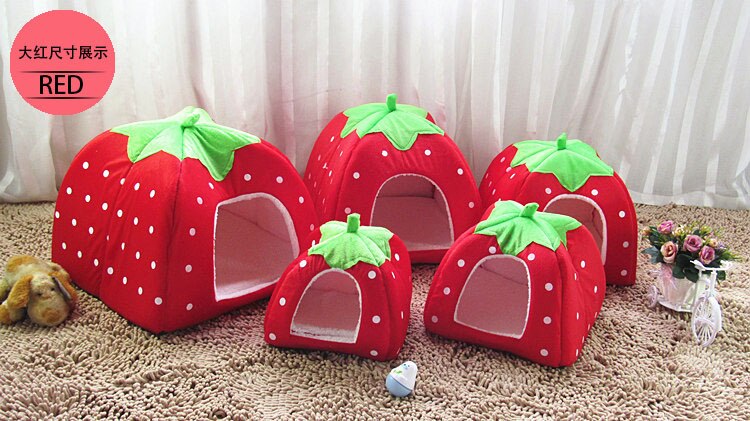 Soft Small Animal House Nest Guinea Pig Hamster Winter Warm Squirrel Rabbit Chinchilla Rat Strawberry Bed Pet Supplies
