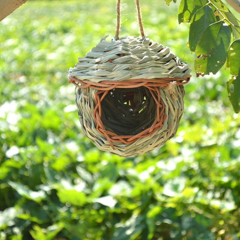 Handwoven Straw Bird Nest Breathable Warm Bird's Cage Outdoor Garden Decoration Grass Lair Pet Accessories Hanging Nest 2023 New