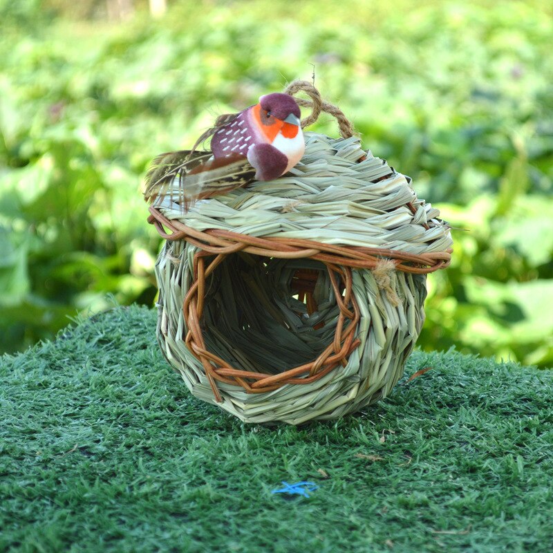 Handwoven Straw Bird Nest Breathable Warm Bird's Cage Outdoor Garden Decoration Grass Lair Pet Accessories Hanging Nest 2023 New