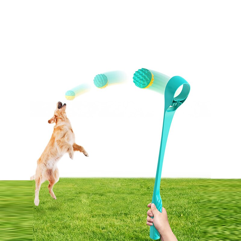 Pet Throwing Ball Funny Dog Training Interactive Chew Toys Pets Tossing Ball Launcher Dogs Outdoor Playing Interactive Toy 2023