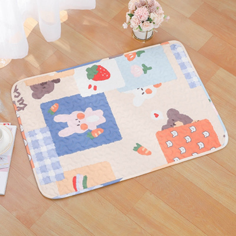 Pet Cute Multi-pattern Cage Mat Rabbit Rest Pad Guinea Pig Floor Mat Cat Non-slip Re-washable Pad Small Animal Summer Supplies