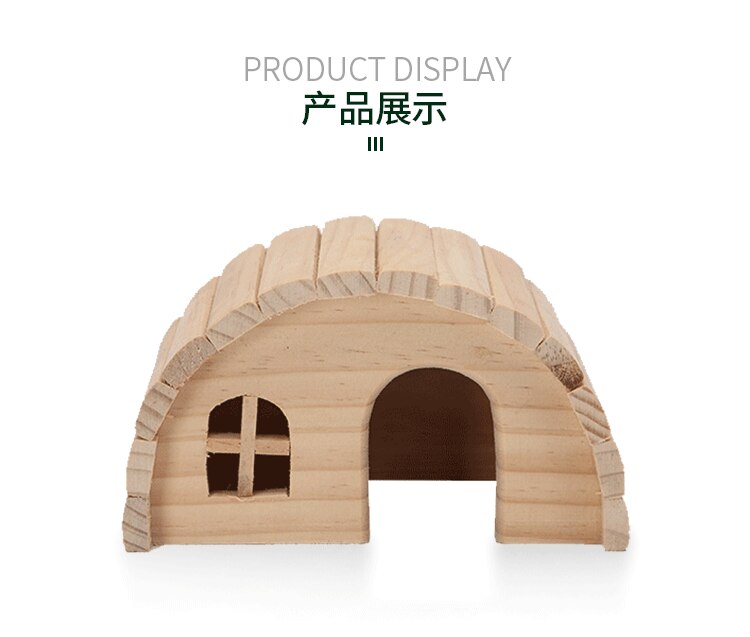 Handmade Eco-friendly Hamster Semicircle Wooden House Guinea Pig Djungarian Hamster Mini Hedgehog Rabbit Totoro Wooden Room