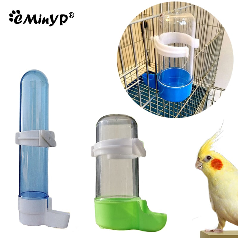 Bird Water Drinker Parrot Waterer Feeder with Clip Auto-Dispenser Bottle Drinking Cup Bowl For Pet Parrot Cage Pet Bird Supplies