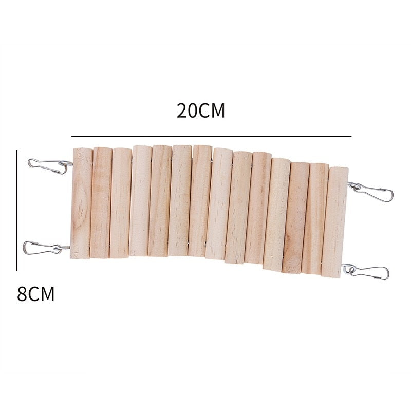 Hamster Wooden Ladder Toy For Cage 6/10 Steps Wood Climbing Blocks Chew Toy Guinea Pig Rat Hedgehog Small Pet Cage Accessories