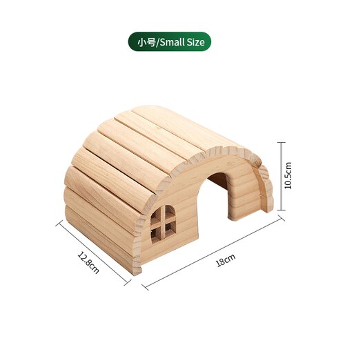 Handmade Eco-friendly Hamster Semicircle Wooden House Guinea Pig Djungarian Hamster Mini Hedgehog Rabbit Totoro Wooden Room