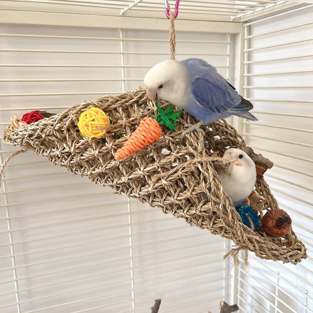 Bird Parrot Tunnel Toys Hanging Swing Stand Tent Hammock With Colorful Chewing Rope Relieve Boredom Toys