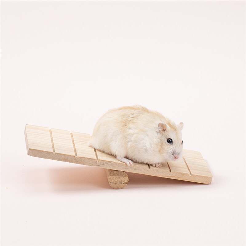 Cute Natural Wooden Rabbits Toys Pine Dumbells Unicycle Bell Roller Chew Toys for Guinea Pigs Rat Small Pet Molars Supplies