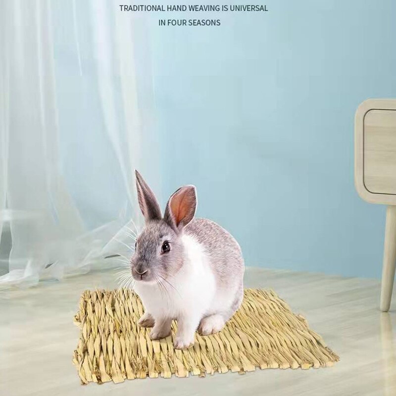Rabbit Grass Chew Mat Small Animals Hamster Guinea Pig Cage Edible Rabbit Mats for Cages Bird Nests Bunny House Pad for Rabbits