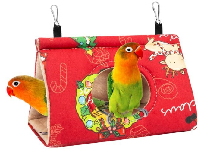Hot Autumn Winter Parrot Nest House Comfortable Hammock Hanging Cage Plush Thickened Sleeping Bed Cave For Bird Pet Accessories