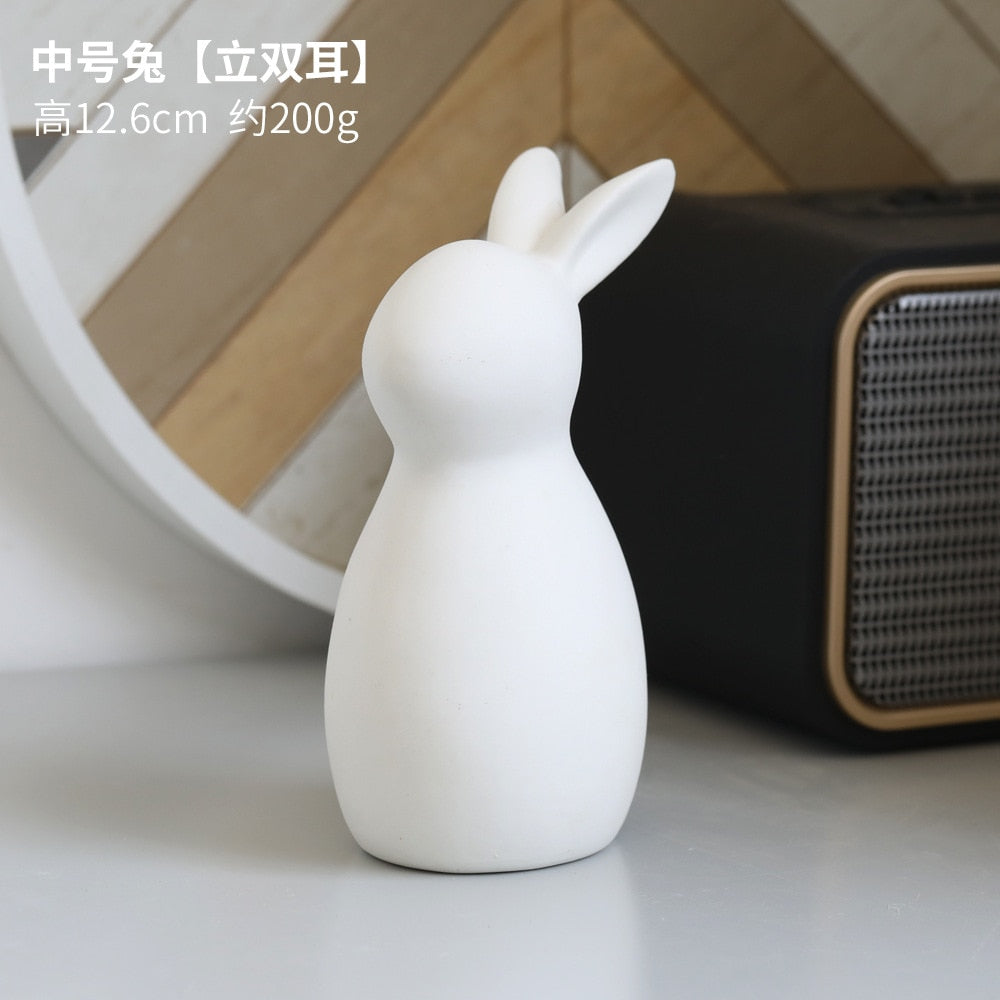 Decoration Ceramic White Rabbit Ins Nordic Simple Modern Cute Home