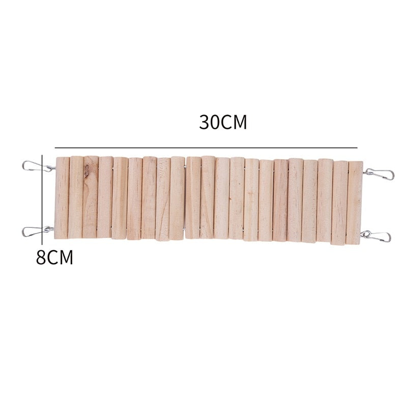 Hamster Wooden Ladder Toy For Cage 6/10 Steps Wood Climbing Blocks Chew Toy Guinea Pig Rat Hedgehog Small Pet Cage Accessories
