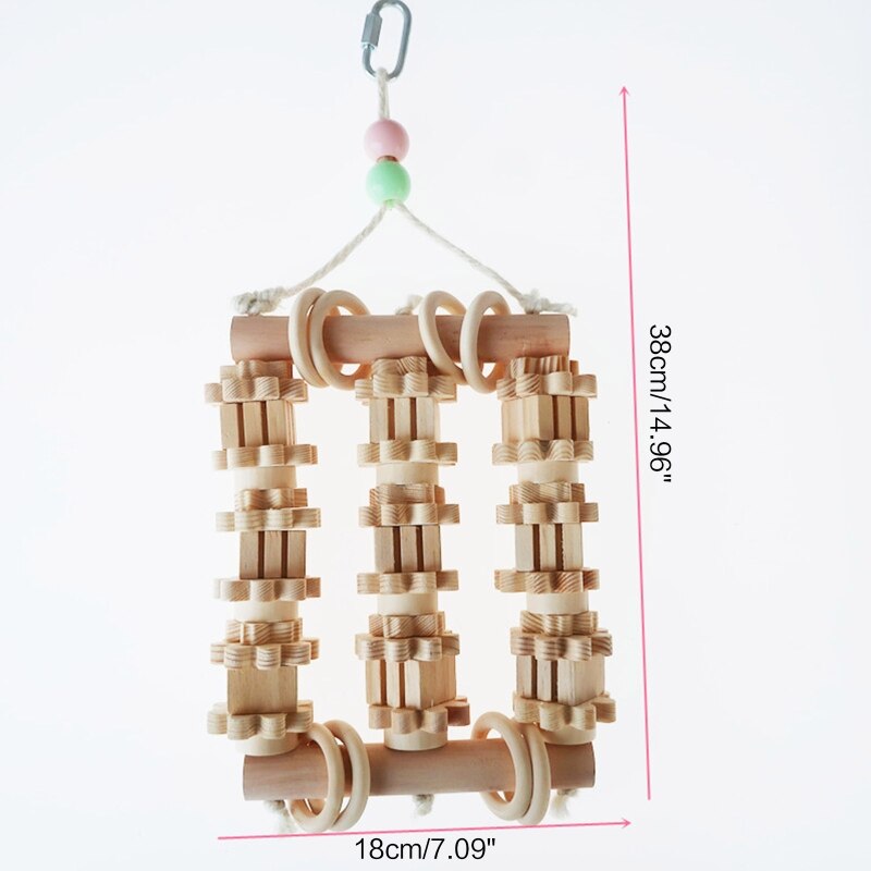 Parrot Toy Wooden Perch Natural Wood Blocks Tearing Toys for Large Medium Birds Macaws Amazon Parrots African Greys Q84D
