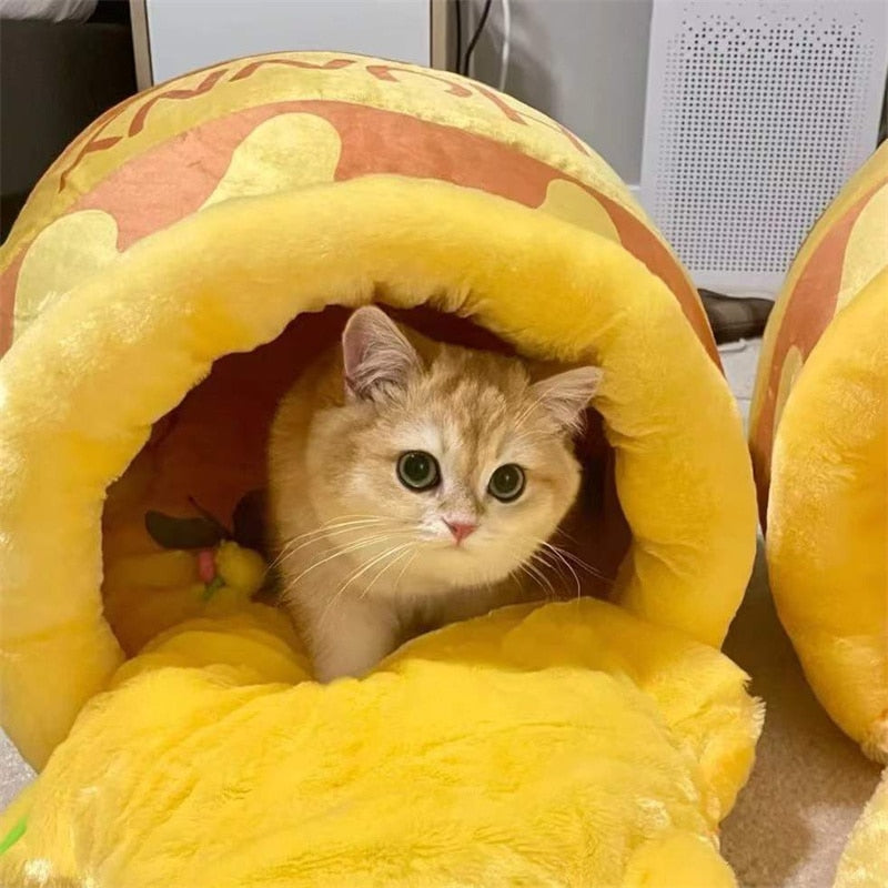 Cat Bed House Pet Accessories Four Seasons plush Mat Cats Cushion Basket Honey Jar Shape Pets Product For Small Cat Dog rabbit
