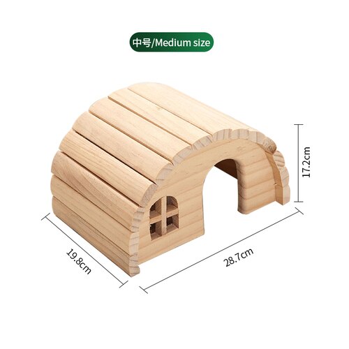 Handmade Eco-friendly Hamster Semicircle Wooden House Guinea Pig Djungarian Hamster Mini Hedgehog Rabbit Totoro Wooden Room