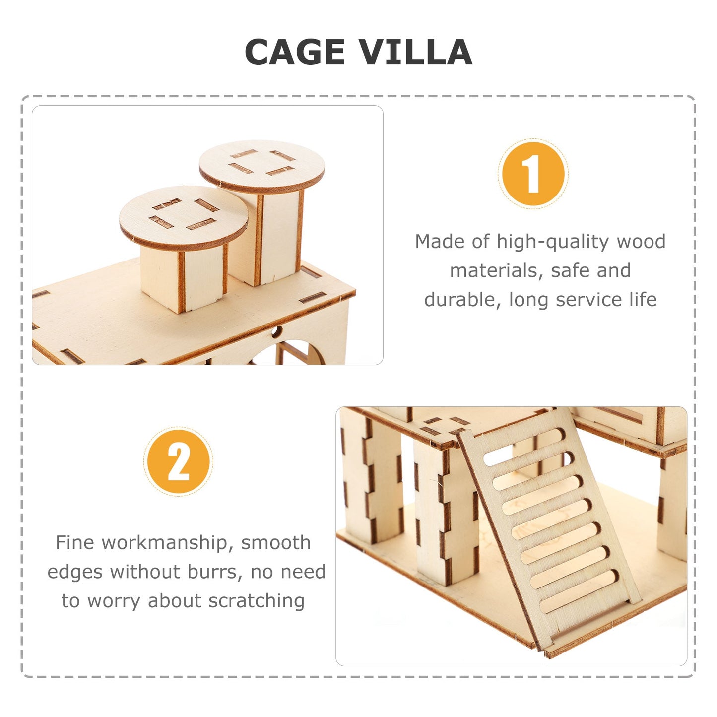 Hamster Ladder Small House Animal Wooden Playground Wood Chinchilla Cage Platform Hideout Accessories Hedgehog Rat Stand Ramp