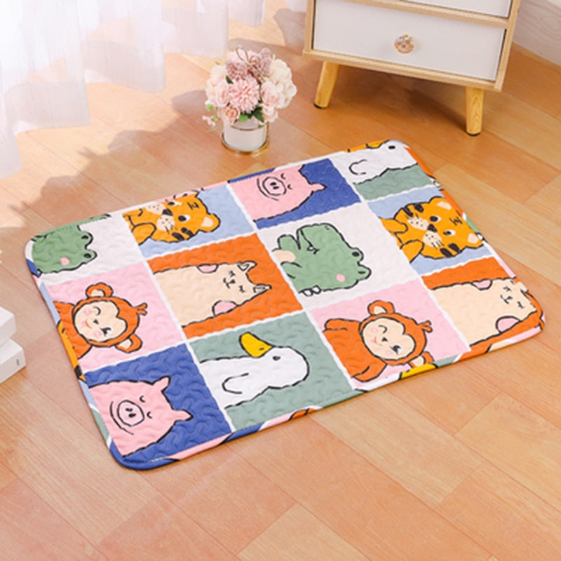 Pet Cute Multi-pattern Cage Mat Rabbit Rest Pad Guinea Pig Floor Mat Cat Non-slip Re-washable Pad Small Animal Summer Supplies